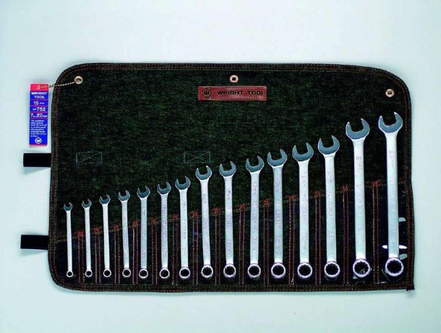 Hand Tools * | 15 Pc. 12 Pt. Metric Combination Wrench Set, 7 Mm To 22 Mm Best Sale Wright Tool