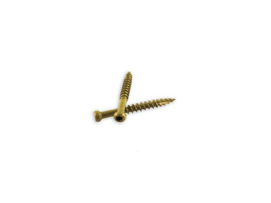 Hardware * | #9 X 3 In. Ppg 1,000 Hour Golden E-Coat Trim Head Screws 5Lb Best Sale Woodpro