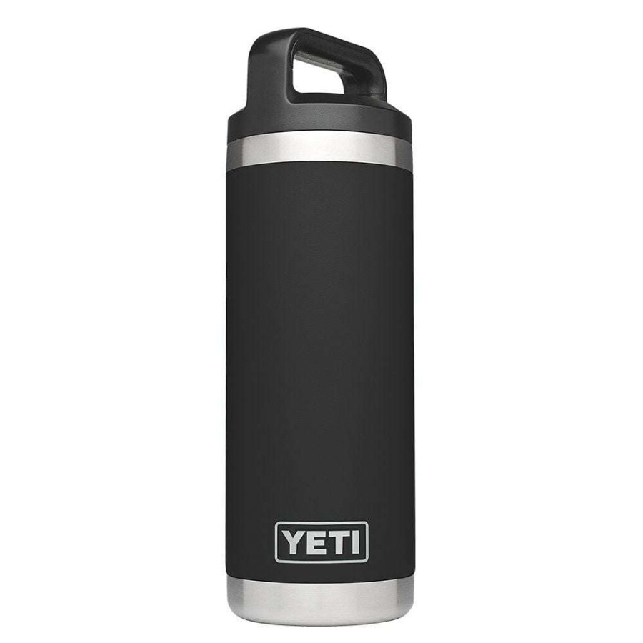 Hardware * | 18Oz Rambler Bottle With Bottle Chug Cap Black Clearance Yeti