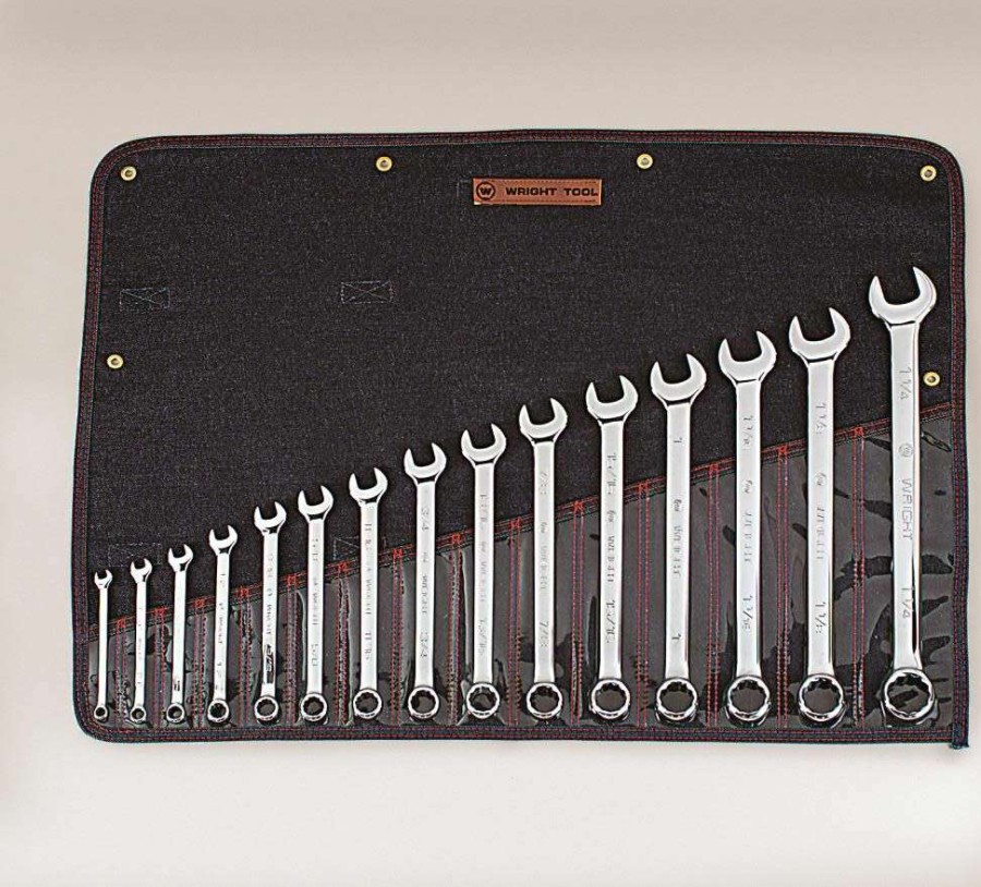 Hand Tools * | 15 Pc. Full Polish Combination Wrench Set Original Model Wright Tool