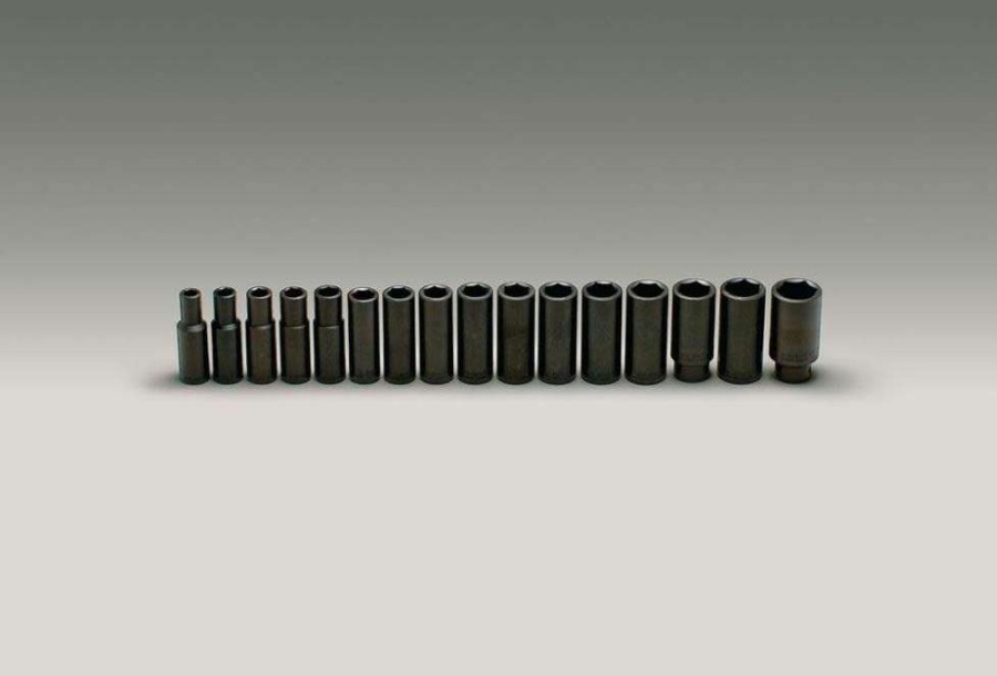 Hand Tools * | 1/2 In. Dr., 16 Pc. Impact Metric Socket Set 10 Mm To 27 Mm, 6 Pt. Deep The Best Choice Wright Tool