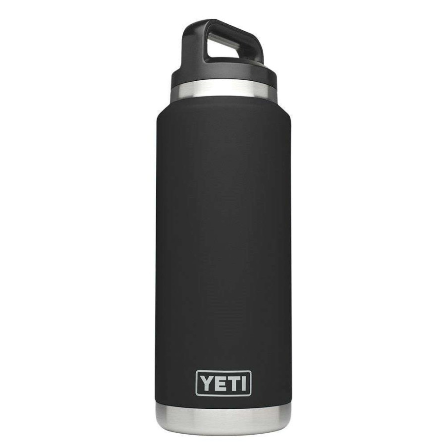 Hardware * | 36Oz Rambler Bottle With Bottle Chug Cap Black 40%-70% Off Yeti