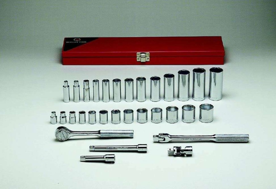 Hand Tools * | 3/8 In. Drive 31 Pc. 6 Pt Standard & Deep Socket Set 40%-70% Off Wright Tool