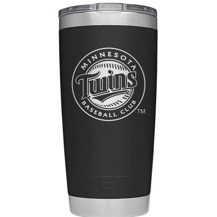 Hardware * | 20 Oz Minnesota Twins Rambler, Black New Products Yeti